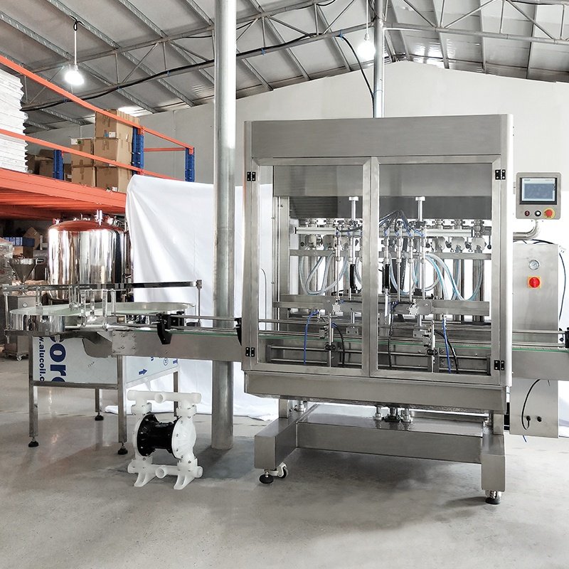 Factory Customized 4 Head Piston Line Bottling Machine Filling Capping Machine Bottle Taking Perfume Oil Refill Machine