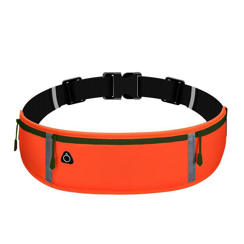 Night running cycling workout traveling safety fashion reflective small water resistance four pockets waist fanny pack belt bag