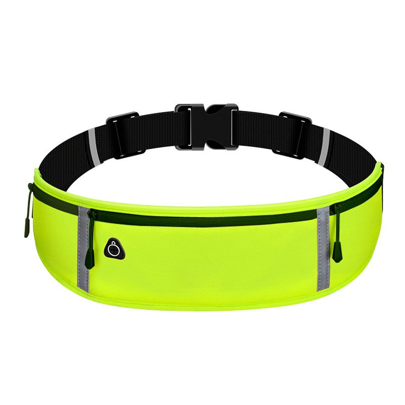 Night running cycling workout traveling safety fashion reflective small water resistance four pockets waist fanny pack belt bag