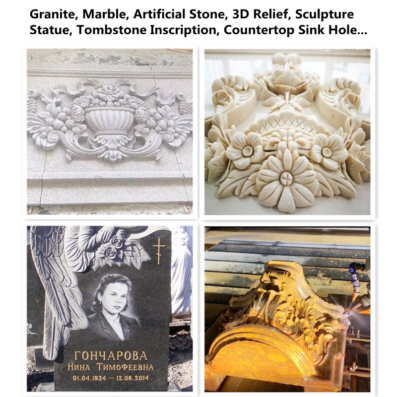 Double heads 3 axis cnc router 4 axis 2513 3d stone cutting precious 45 degree stone cutting machine price