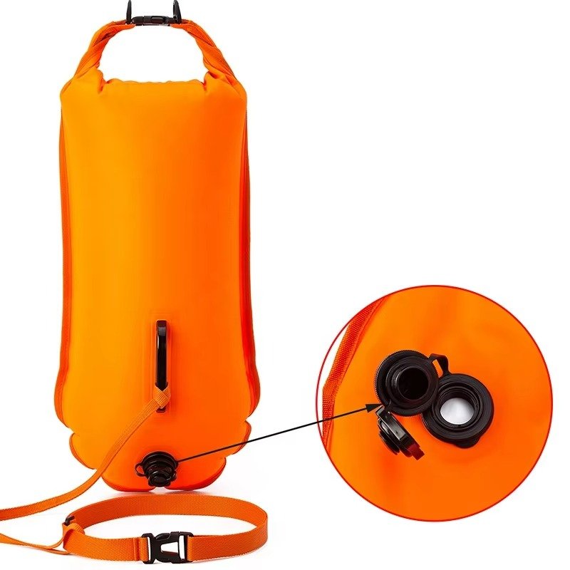 20L Dry Bag Swim Buoy Backpack with Double Air Bag for Swimming Safety for Casual Climbing Running Tour Outdoor Activities