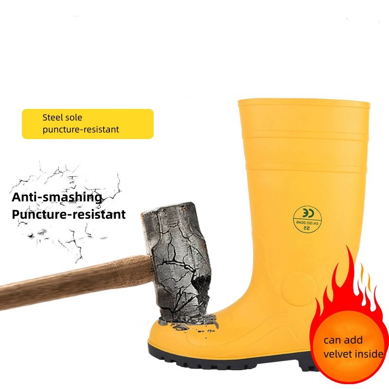 Comfortable Work Safety Rain boots with Safety steel toe Rain Boots Industrial Mining Farming Use Labor Protection Water Shoes
