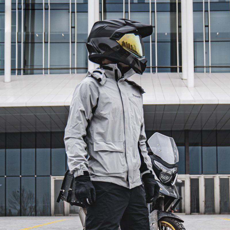 Nylon 100% Waterproof Raincoats Reflective Rain Suit Jacket Impermeable Para Moto Motorcycle Raincoat