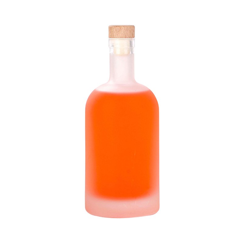 Premium customized 1L, 750ml, 500ml, 375ml, 200ml 100ml glass bottle with Cork/ liquor fancy vodka glass bottle