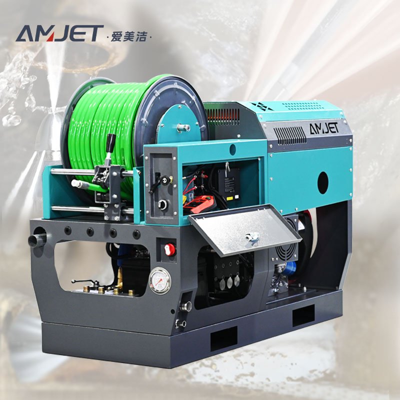 new arrival TMQ2530-ultra 3800psi 8gpm remote control activated fixed pipe dredging and cleaning machine