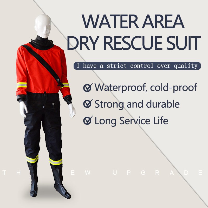 Direct Selling Water Dry Rescue Suit with Reflective Sign Water-proof One-piece Dry Rescue Suit
