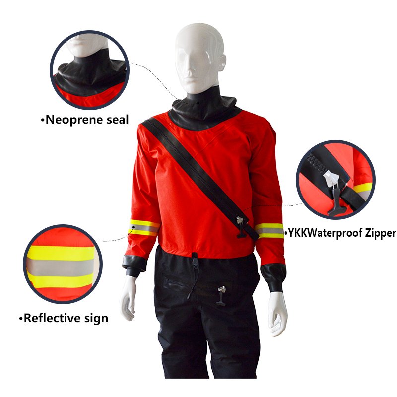 Direct Selling Water Dry Rescue Suit with Reflective Sign Water-proof One-piece Dry Rescue Suit