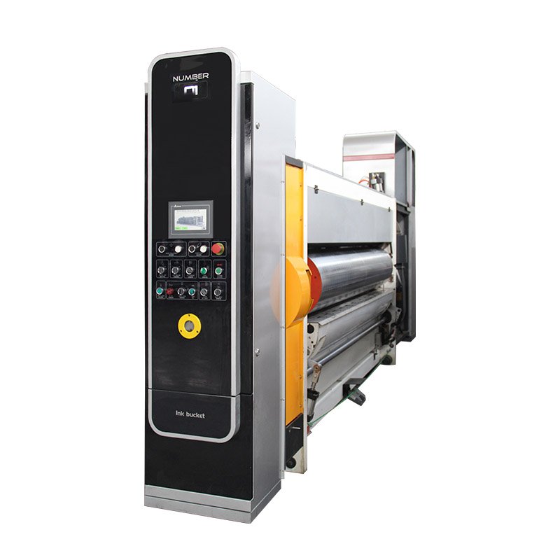Full Automatic Corrugated Cardboard Creasing Slotting Die-Cutting Machine with 4-Color Flexo Ink Printing for Carton Box Making