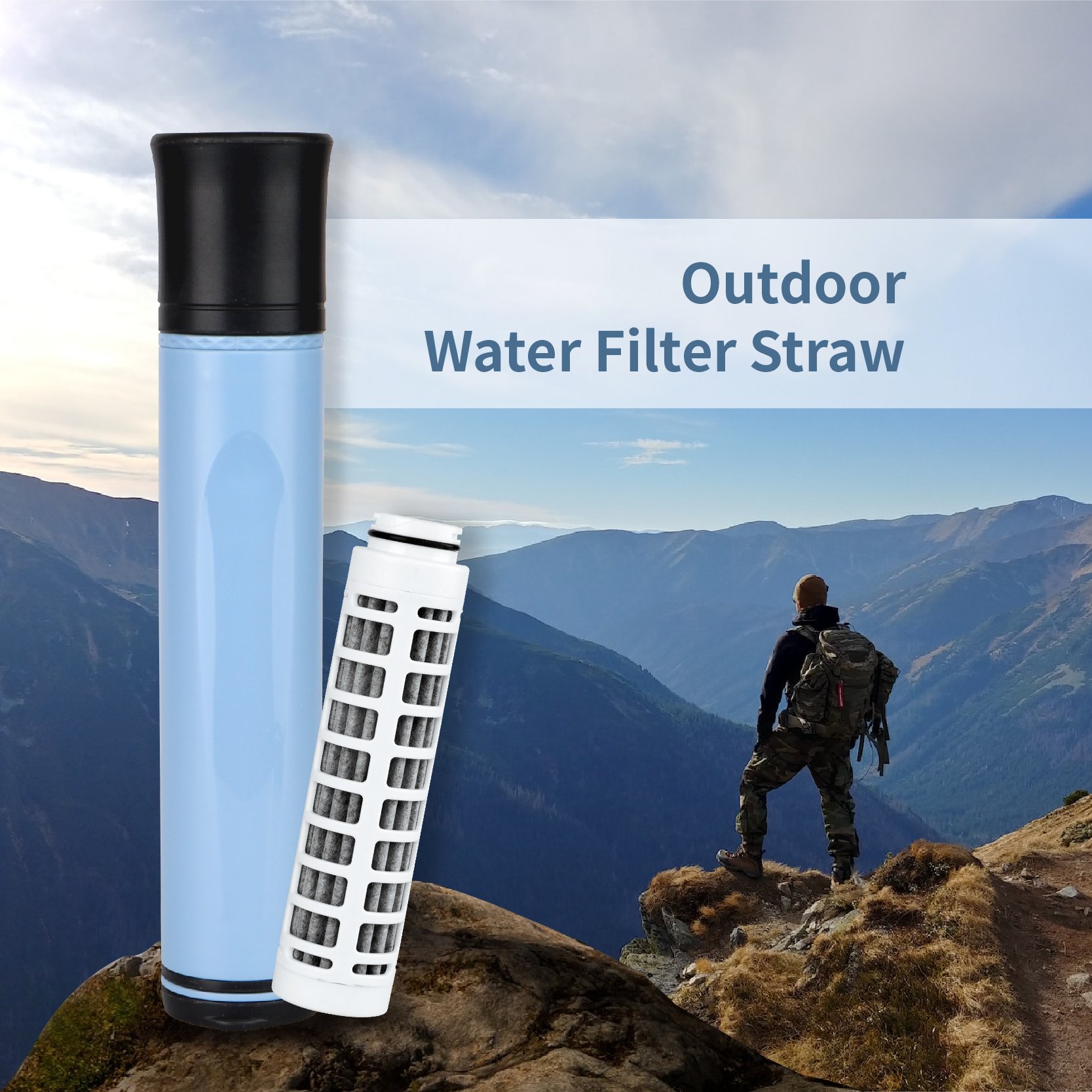 other camping & hiking products Outdoor water purifier camping Mini Camping water filter straw