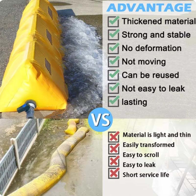 Flood Barrier Sandbag Alternative Water Filled Flood Control Barrier Reusable PVC Flood Prevention Tube for Door Garage Home