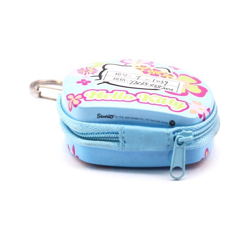 Keychain With Zipper Coin Bank Money Saving Tin Cans Water Color Flip Lid Condom Tin Box