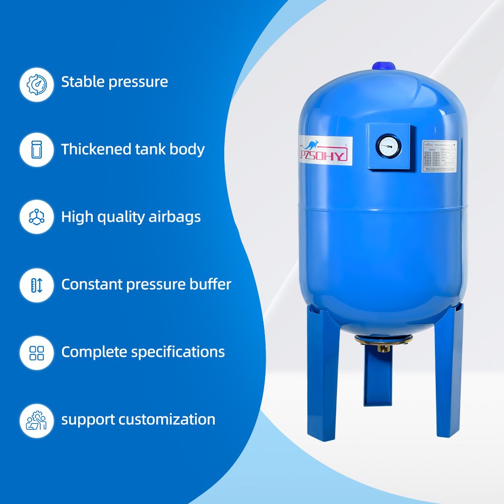 Manufacturers can Customize 100L 10bar Vertical Air Compressor Receiver Pressure Carbon Steel Water Supply Stabilizing Tank