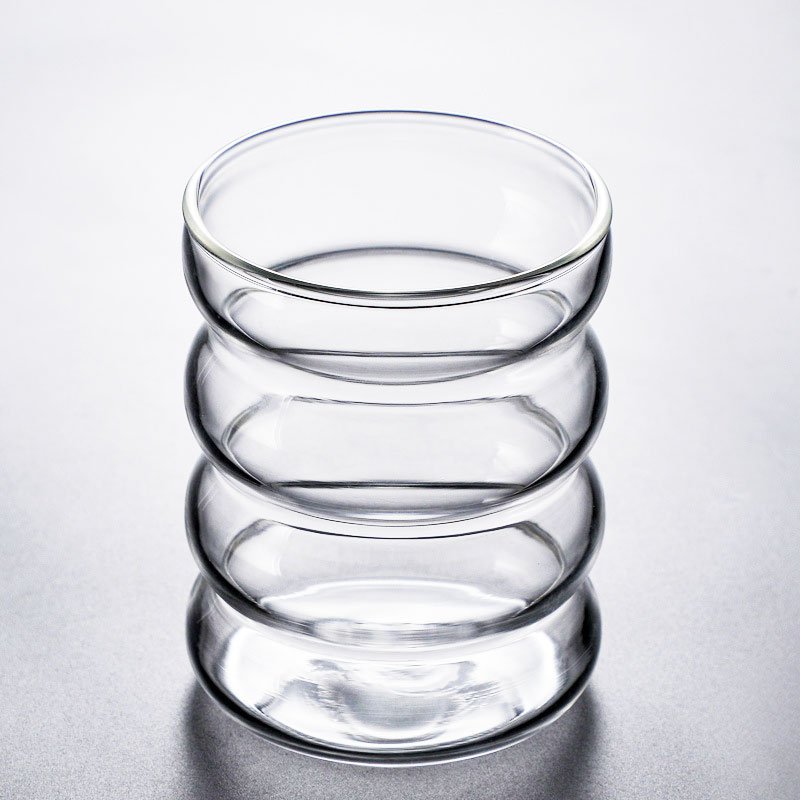 10OZ 300ML Hand blown Amber wine glass creative cocktail glasses coloured glassware New Corrugated cups tumbler glass