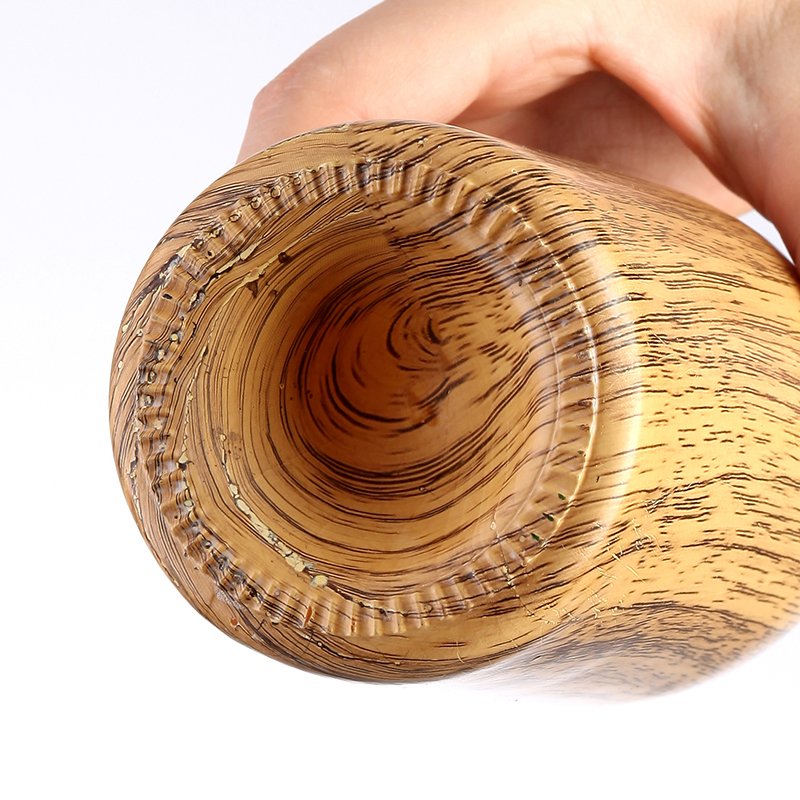 China Factory 75cl glass bottles wood pattern style Wooden Grain Wooden pattern wine beer bottle