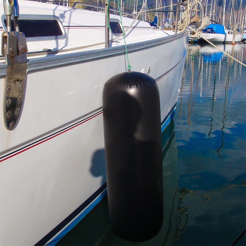EJIA Customized Size Black PVC Inflatable Marine Buoy Boat Bumper Fenders