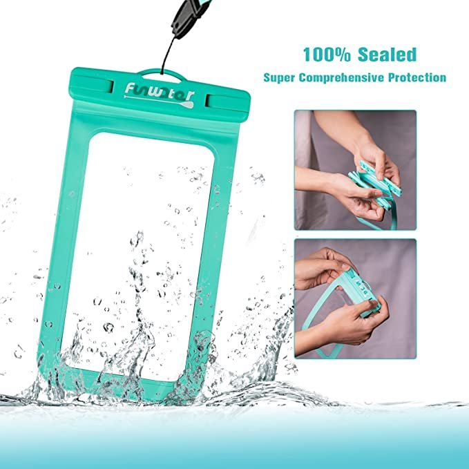 FunWater Leash Coil + Universal Waterproof Phone Pouch Stand Up Paddle Board Accessories Replacement Stay On Board With Waterpro