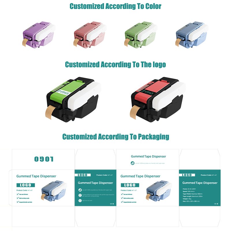 High Safety Level Automatic Water Activated Cutter Packing Gummed Adhesive Tape Machine