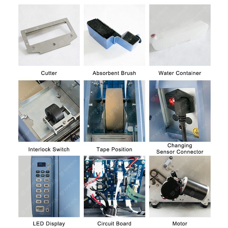 High Safety Level Automatic Water Activated Cutter Packing Gummed Adhesive Tape Machine