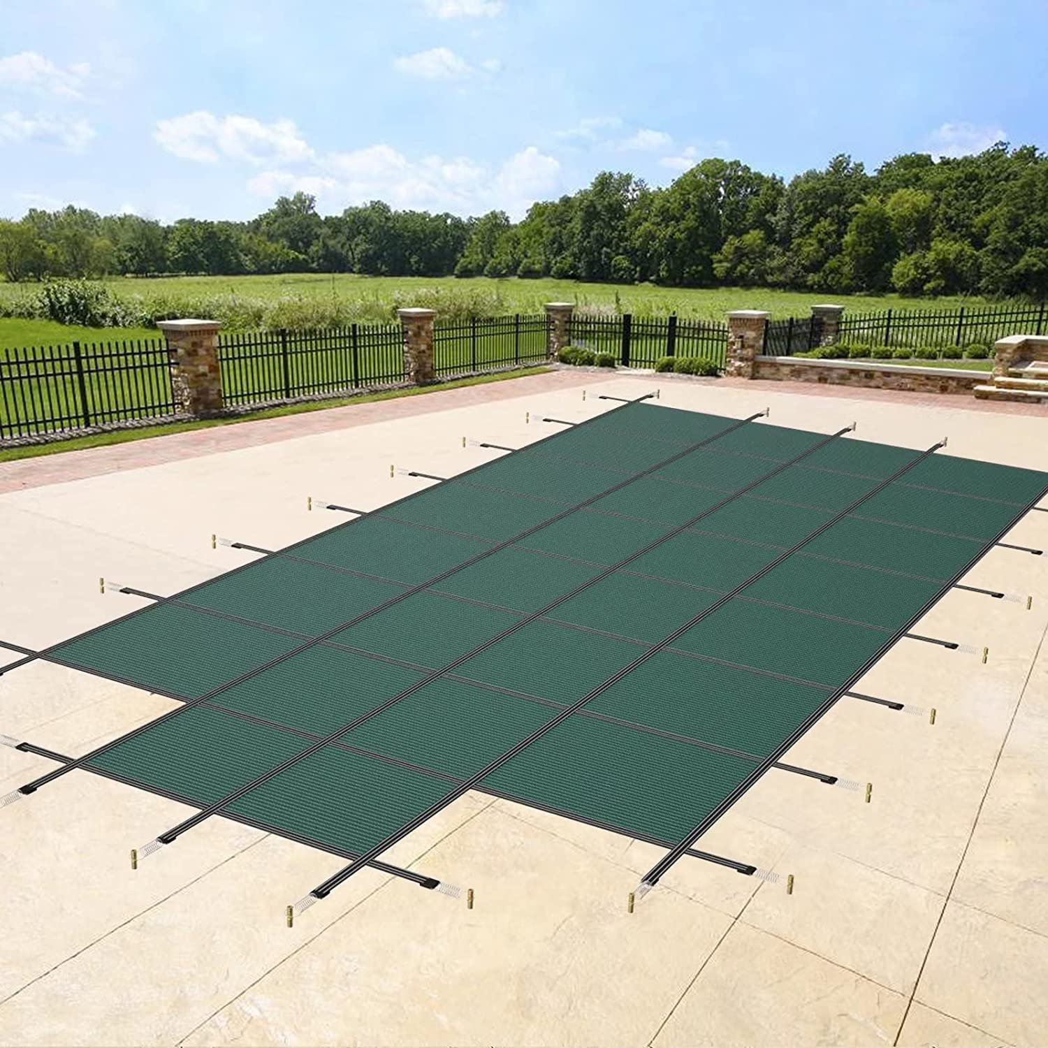 High Quality Polypropylene Swimming Pool Safety Cover PP Green Mesh Solid Pool Cover for Home