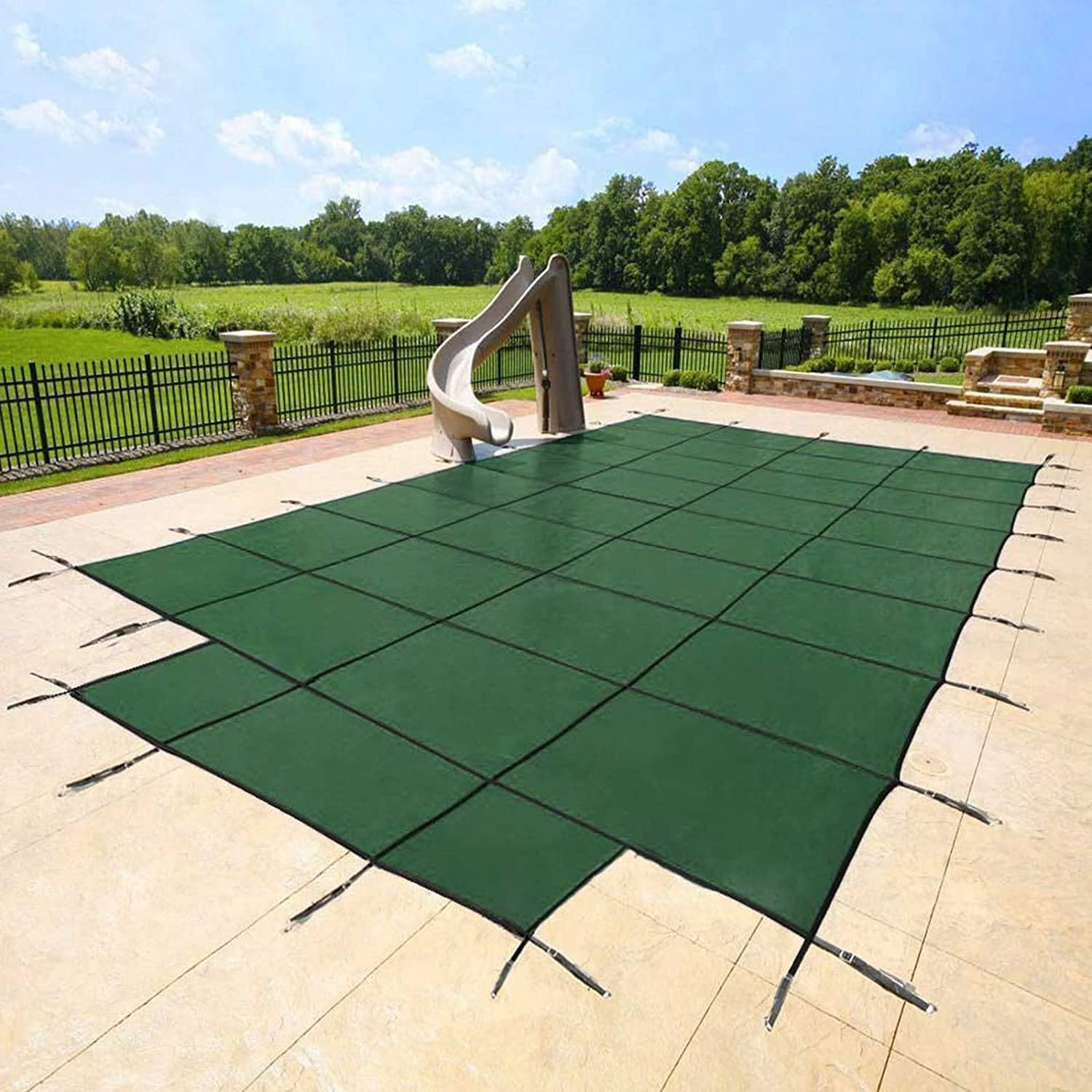 High Quality Polypropylene Swimming Pool Safety Cover PP Green Mesh Solid Pool Cover for Home