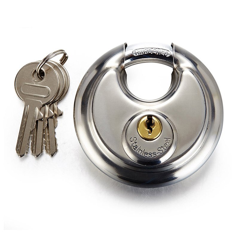 XK2201 special moon circle shape 304 stainless steel thickness discus padlock brass cylinder lock