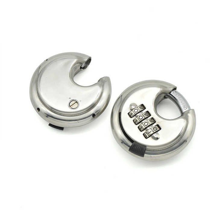 XK2201 special moon circle shape 304 stainless steel thickness discus padlock brass cylinder lock