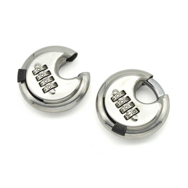 XK2201 special moon circle shape 304 stainless steel thickness discus padlock brass cylinder lock