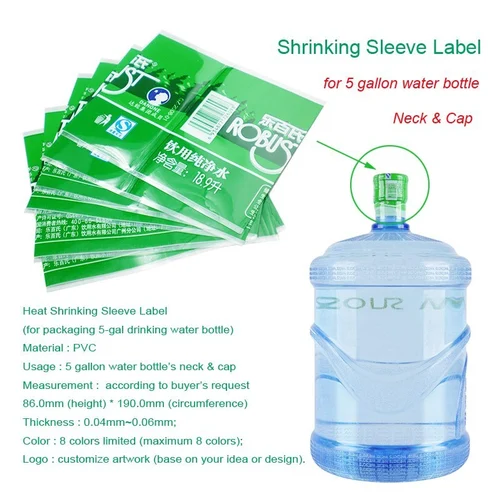 Factory Custom Design Heat Shrink Sleeves Labels for mineral water wine Bottle Cans Wrap Lids Jar Cap Safety Labels