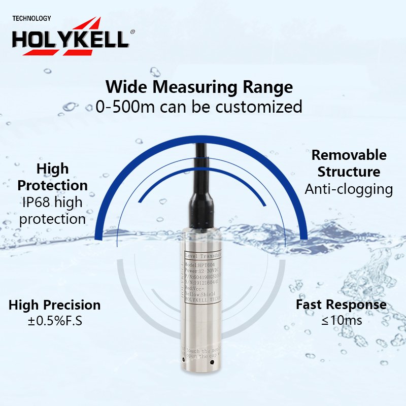 420ma 0545v Deep Well Borehole Water Depth Meter Hydrostatic Liquid Stainless Steel Submersible Level Probe Sensor For Tank