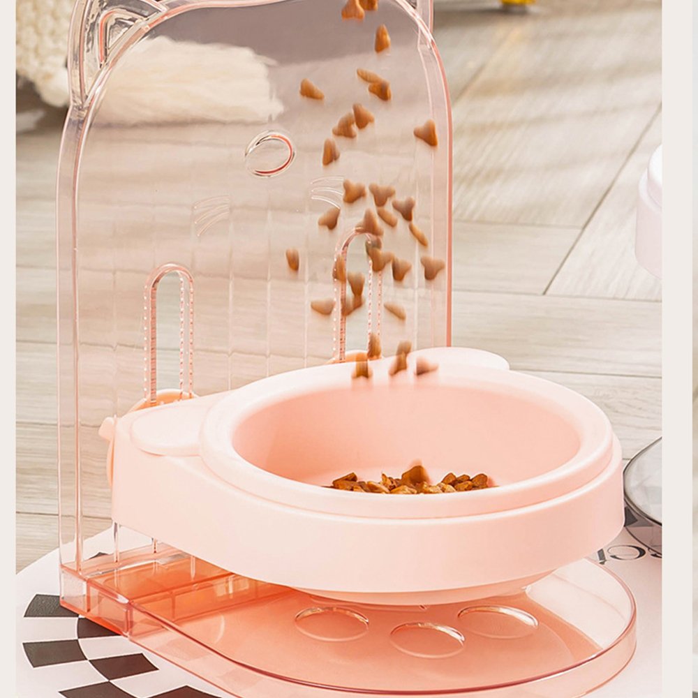 Cute Elevated Cat Dog Bowls With Plastic Stand Elevated Pet Food Feeder
