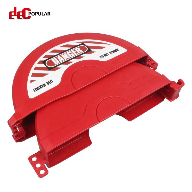 Elecpopular 25mm 600mm Red Industrial Safety Gate Valve Lockout Foldable Rotating with 2-4 Padlocks Hole Popular Locks Product