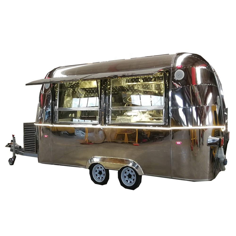 Hot Dog Pizza Cafe Gelato Vending Food Cart Mobile Fast Airstream Camping Food Trailer Churros Stainless Steel Customized N/A