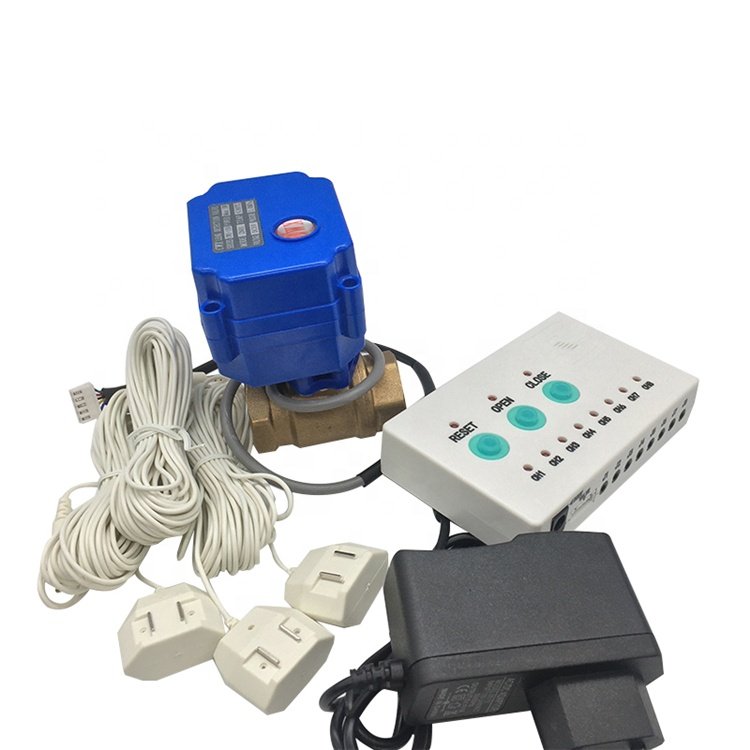 water Leak Detector Underground Smart Home Water Leaking Detector Alarm With 1/2'' 3/4'' 1'' Brass Motorized Valve