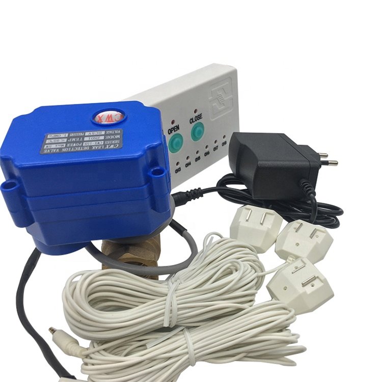 water Leak Detector Underground Smart Home Water Leaking Detector Alarm With 1/2'' 3/4'' 1'' Brass Motorized Valve