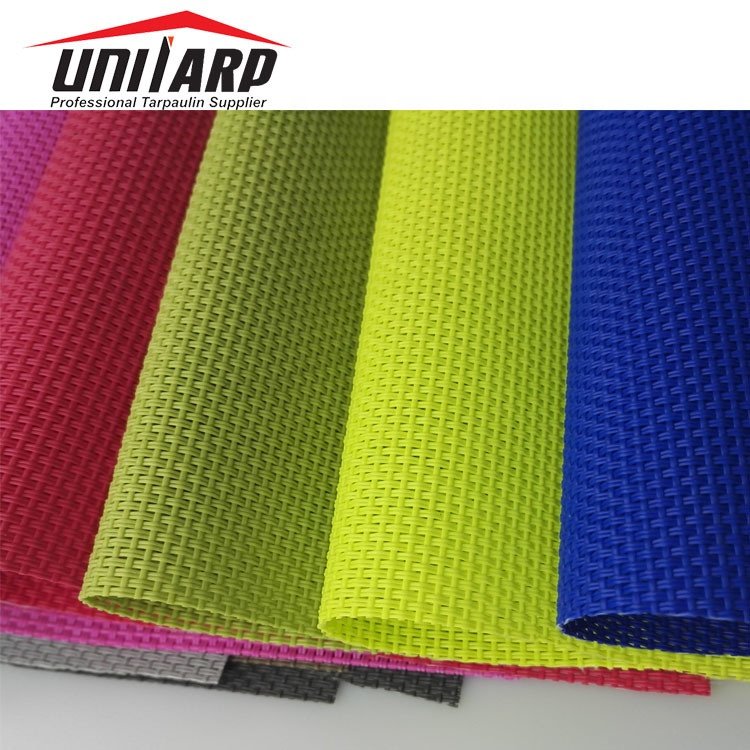 Colorful 2x1m Textile PVC Woven Mesh Teslin Fabric for Sun Lounge Beach Chair