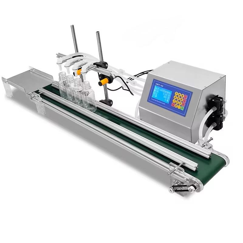 Multi-Head Peristaltic Diaphragm Pump Water Drinks Wine Liquid Essential Oil Juice Perfume Bottle Filling Machine With Conveyor
