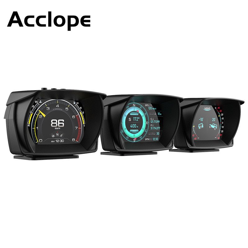 2022 New Product Factory Direct OBD Meter OBD2 GPS+Beidou Slope Meter Smart Gauge HUD Head Up Display