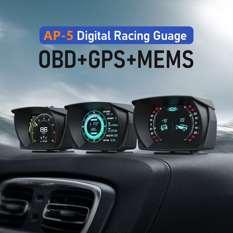 2022 New Product Factory Direct OBD Meter OBD2 GPS+Beidou Slope Meter Smart Gauge HUD Head Up Display