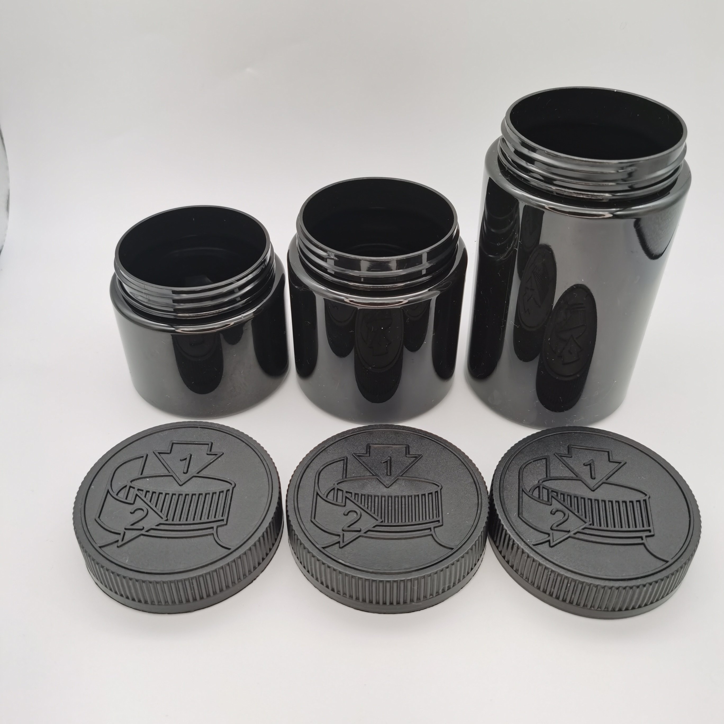 40dram 60dram 90dram Wide Mouth plastic PCR jar with Plastic child safety cap 150g 210g 350g lids bottle caps closures