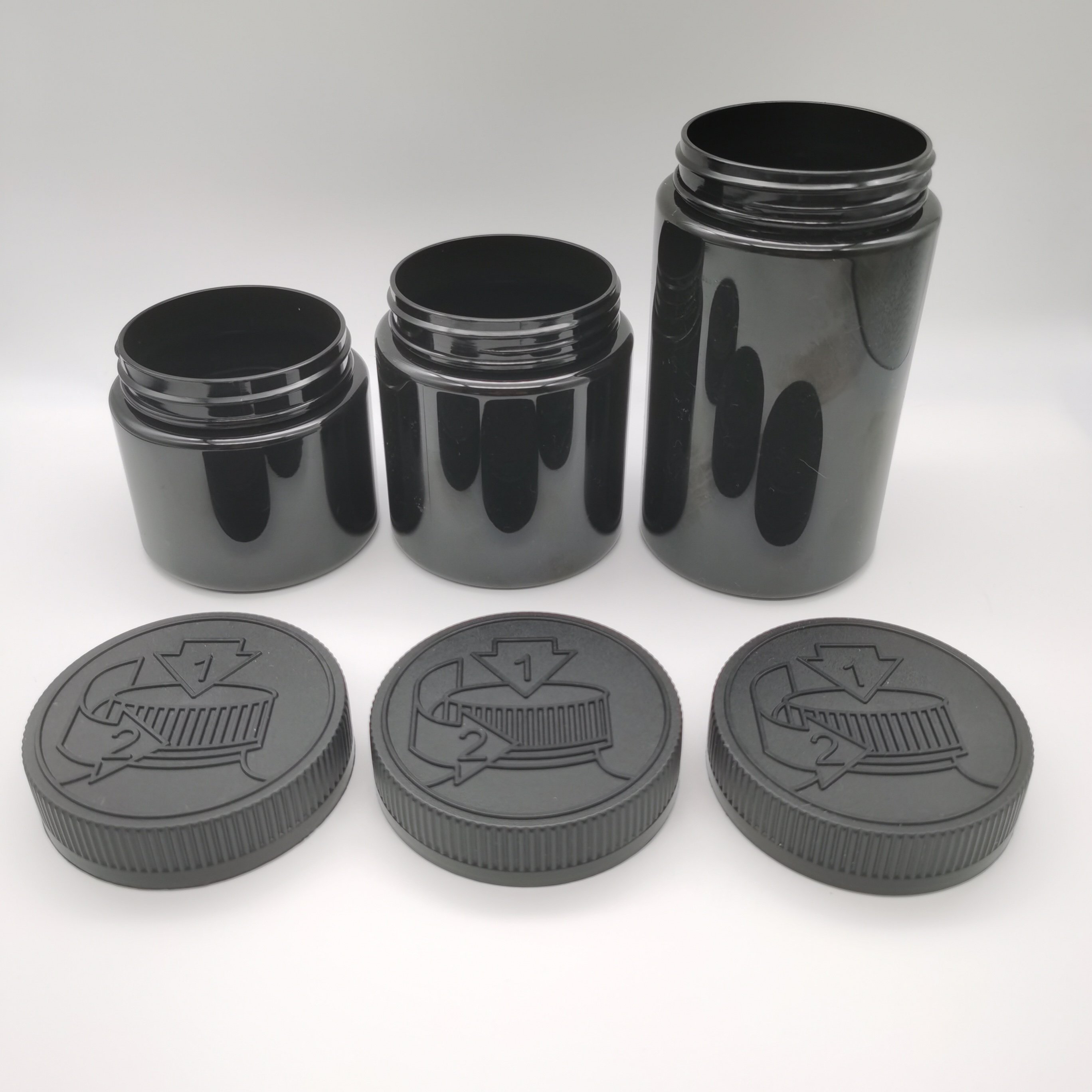 40dram 60dram 90dram Wide Mouth plastic PCR jar with Plastic child safety cap 150g 210g 350g lids bottle caps closures