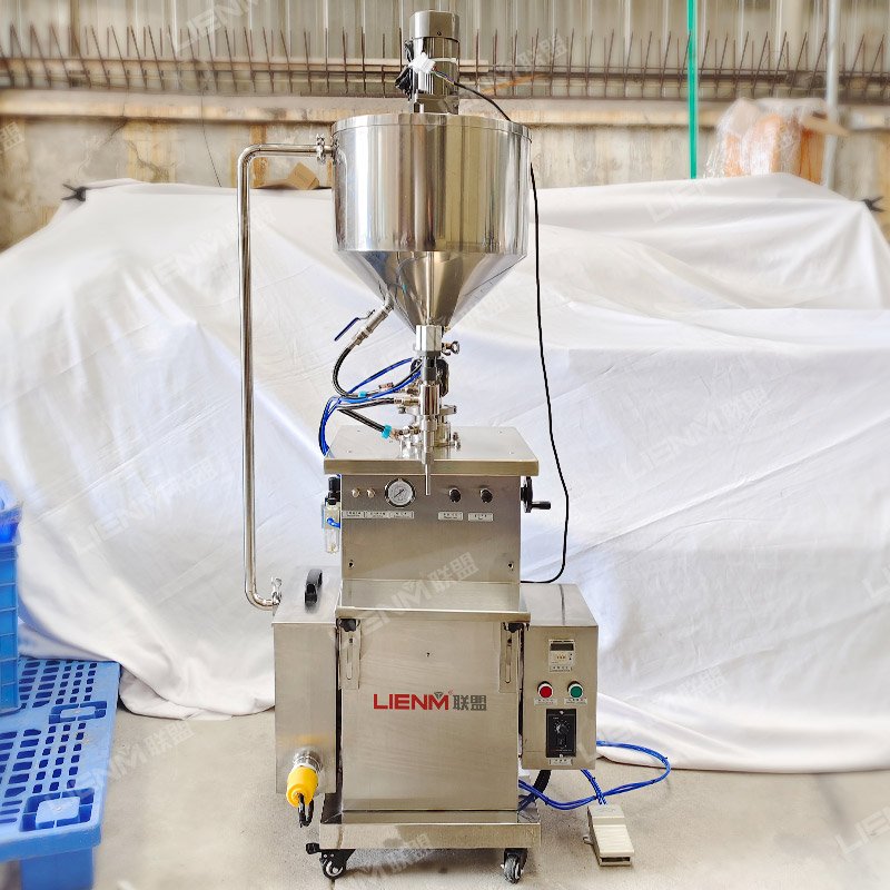 Best Price Manual Thick Paste Filling Machine 1000ml with Heating Mixing Hopper Small Plastic Bag Packets Liquid Filling Machine