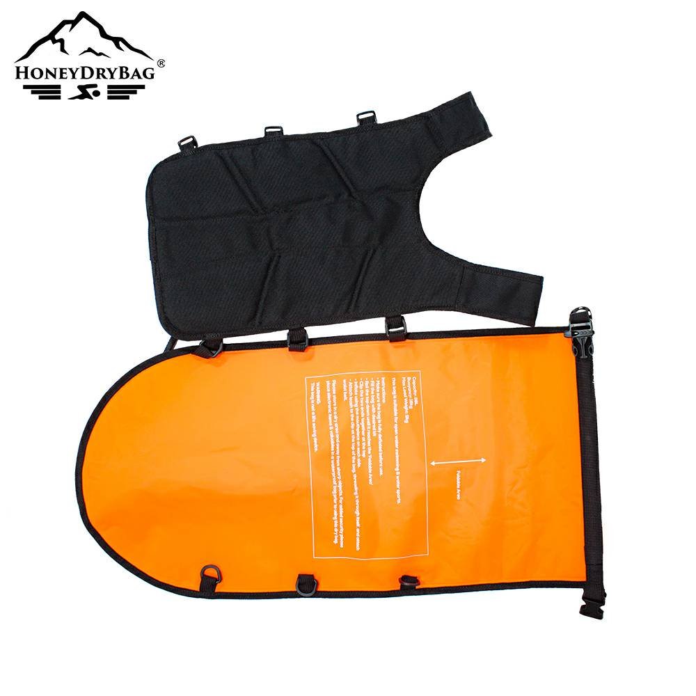 Waterproof buoy with removable open water swimming pool safety flotation device with belt