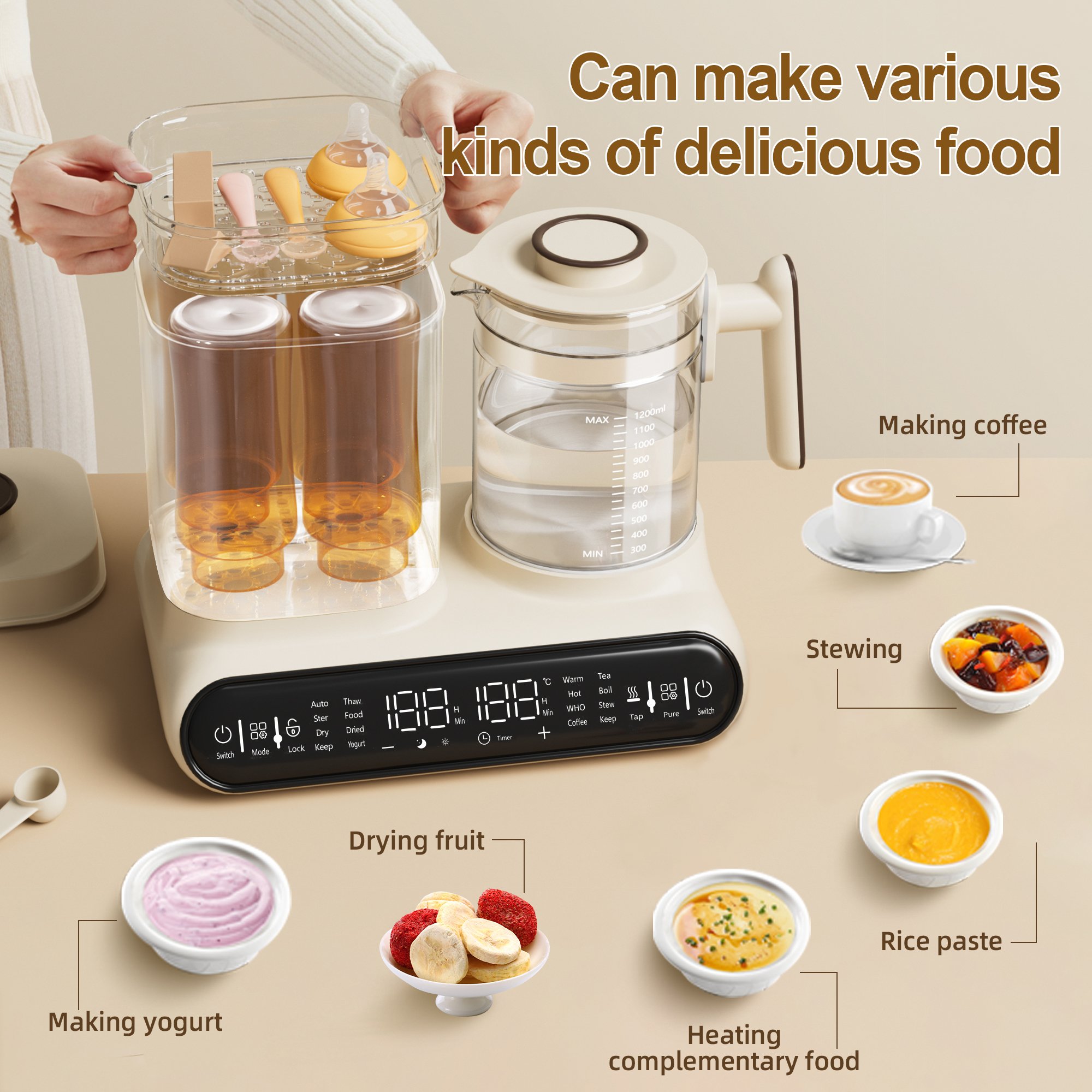 Electric steam Cleaning Drying baby bottle heater Multifunction Quick Heating of Breast Milk Formula