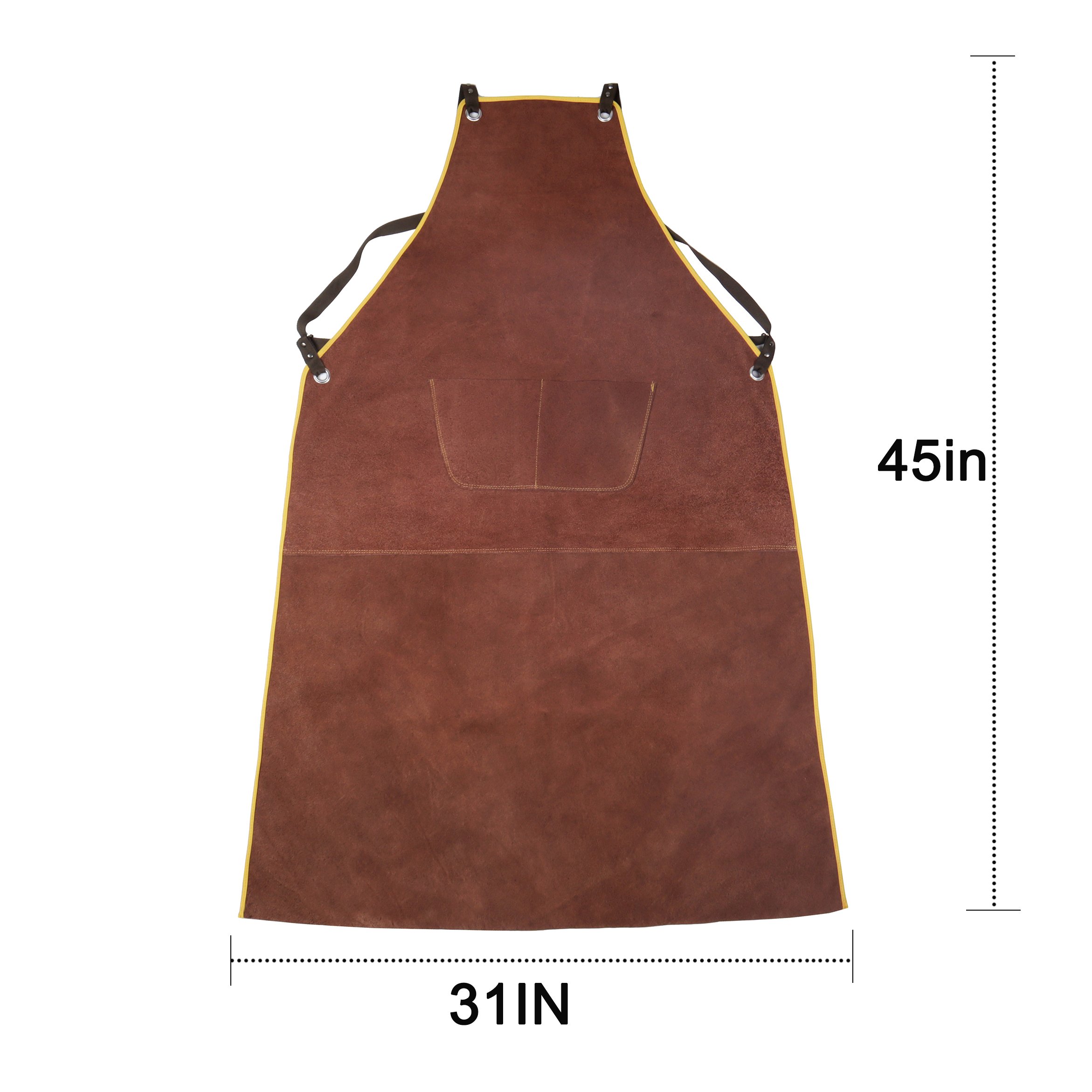Cow Leather welding apron Anti-scald Flame Resistant Heavy Duty Safety Workshop Apron 45 Inches x 31 Inches