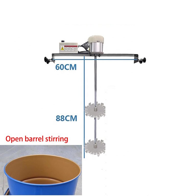 Electric Motor Ink Agitator Pneumatic Suspended 200L Drum Tank Agitator color mixing milk mixer