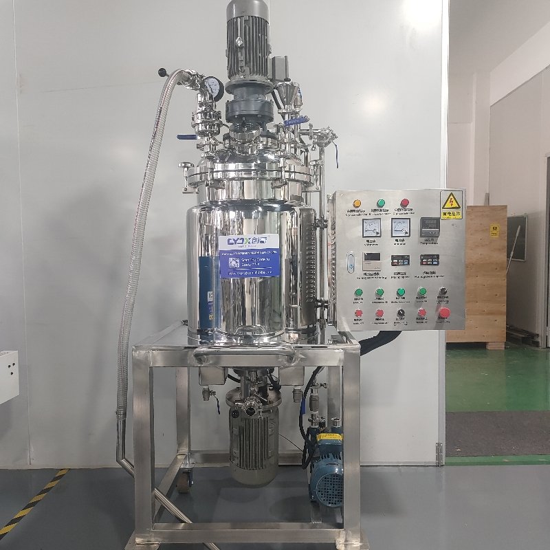 CYJX Vacuum Mixer Homogenizer Eyebrow Paste Cosmetic Foundation Vacuum Mixing Tank Cream and Body Lotion Making Machine