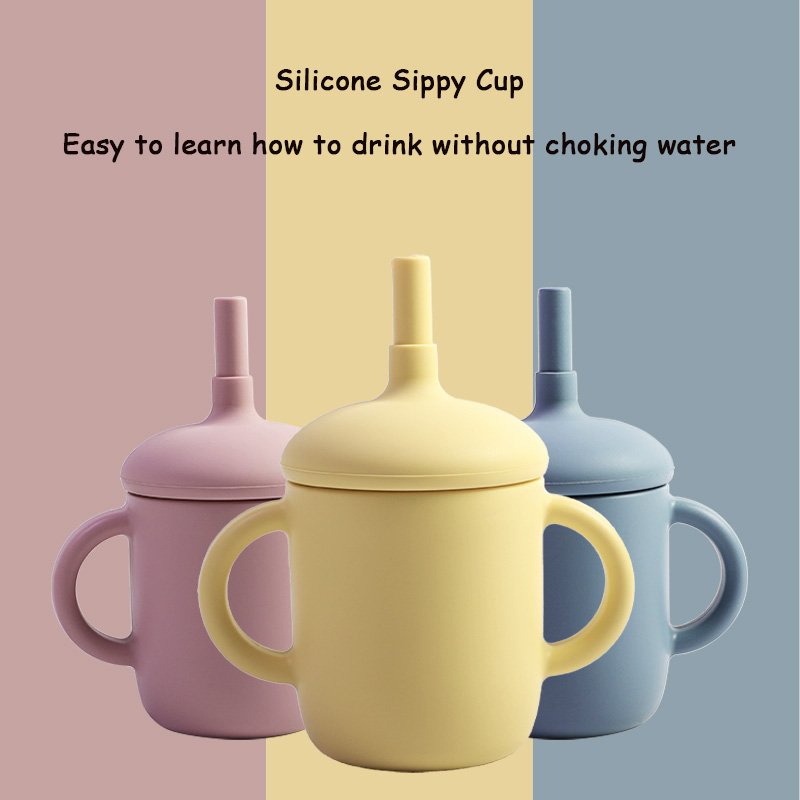 Newsun Baby Silicone Tableware Easy Sippin' Sippy Cup for Little Ones Toddler Water Bottles