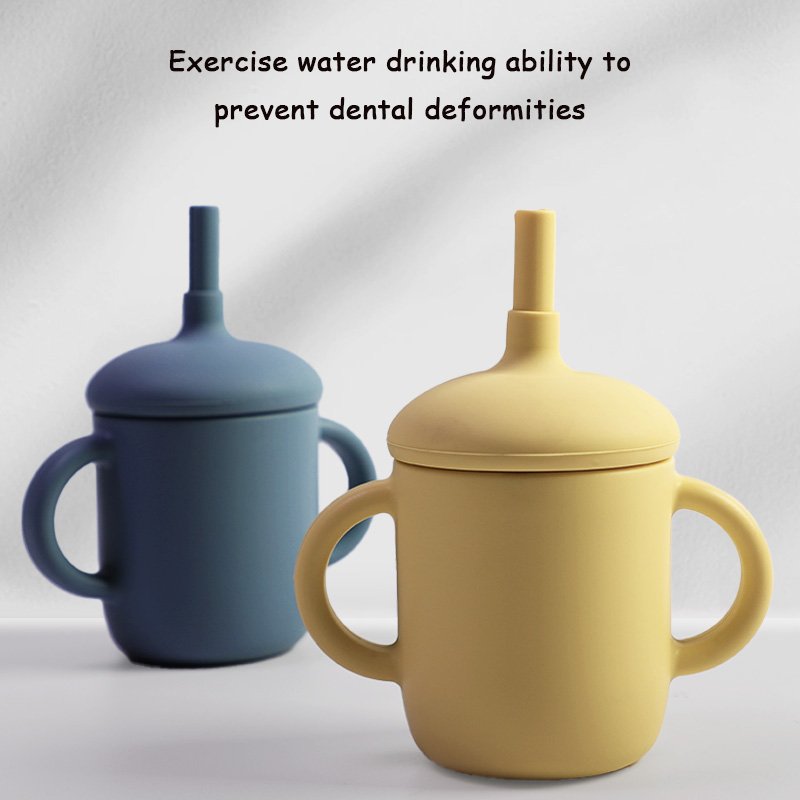Newsun Baby Silicone Tableware Easy Sippin' Sippy Cup for Little Ones Toddler Water Bottles