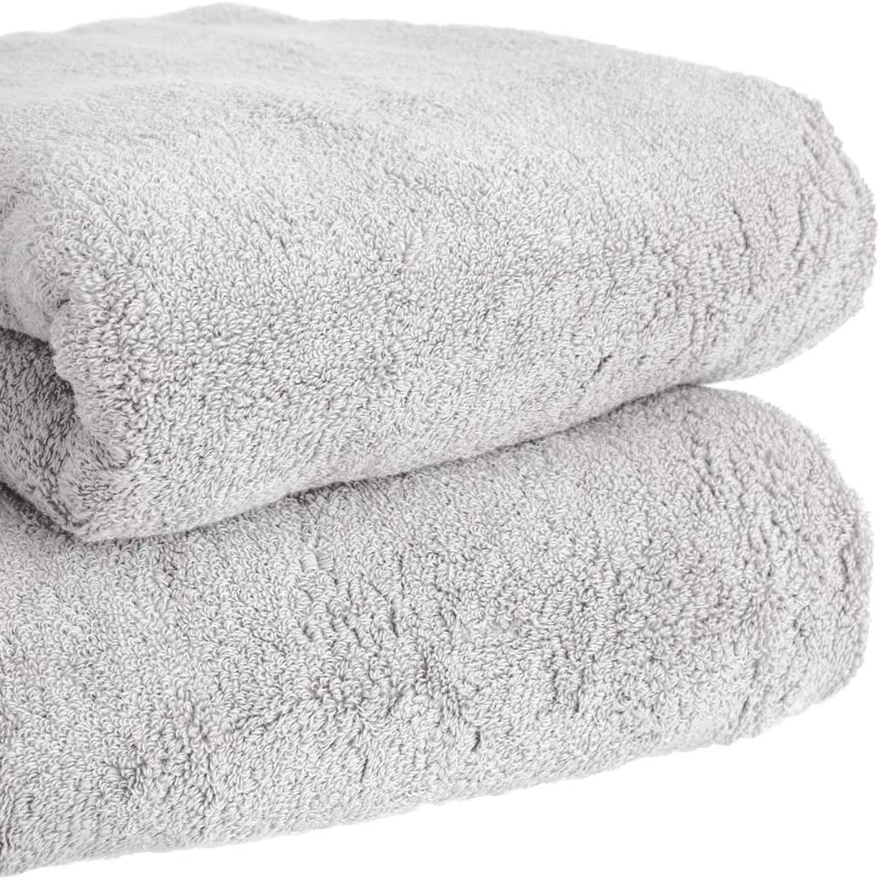 [Wholesale Products] 100% Organic Cotton Bath Towel Made in Japan 60cm*124cm 400GSM Well Absorption Super Soft Fluffy Grey