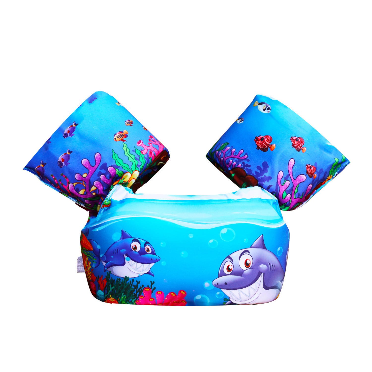 Customized Pattern PVC Cartoon Inflatable Life Jackets Swimming Pool Safety Arm Rings Life Vest For Children